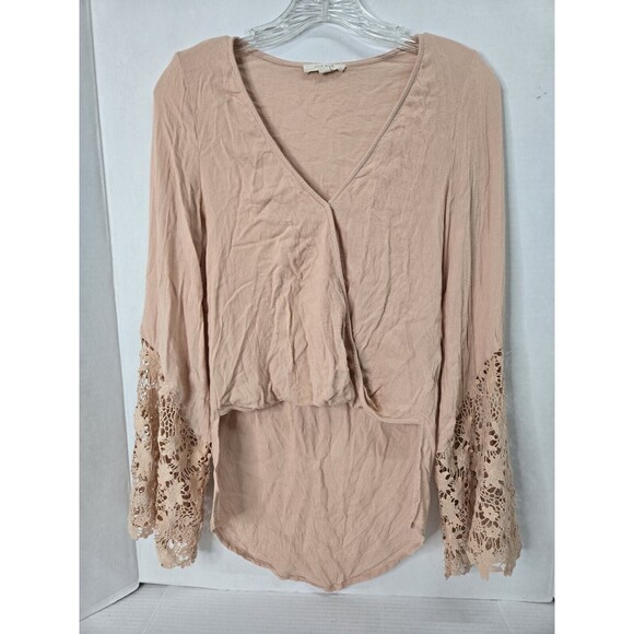 ILLA ILLA Tops - ILLA ILLA Womens Long Sleeve Blouse Peach Color Size Medium